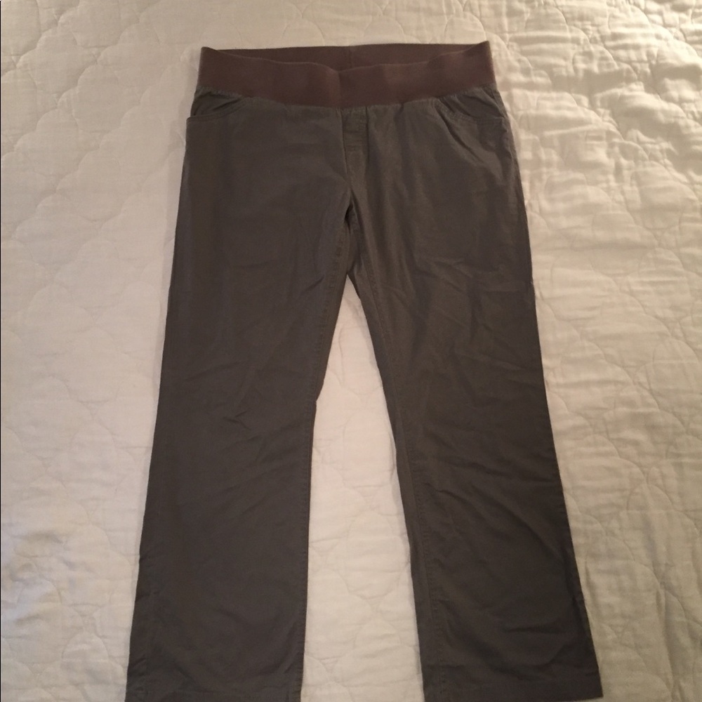 Gray maternity khakis.